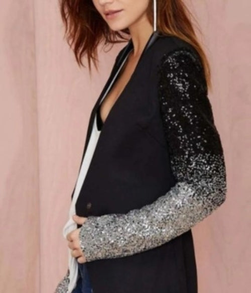 Blazer Femme à Manches Paillettes