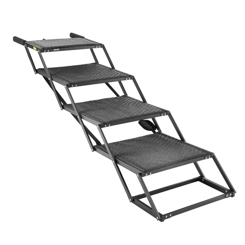 Dog Stairs for Car, 4 Steps Extra Wide Foldable Dog Ramp for Large
